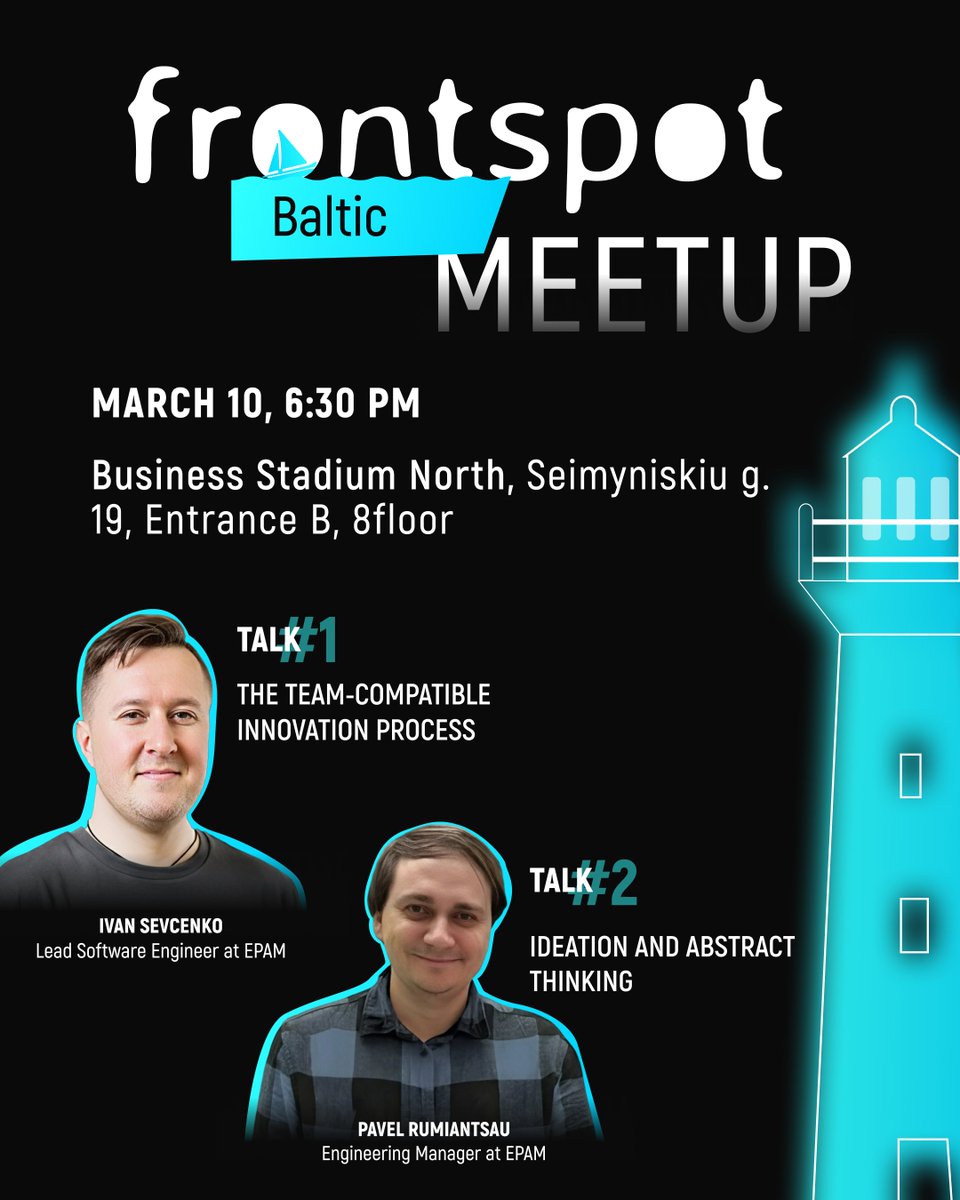 balticjs's tweet photo. Hey Vilnius devs 👋
FrontSpot JS Meetup is back 🎉
📅 March 10, 6.30 - 8.30pm (doors open at 6.00pm)📷 Šeimyniškių g. 19, entrance B (near Caffeine), 8th floor, terrace  📷
Registration link: https://t.co/VDsnTXoSq6 https://t.co/W1lwS26Uv1