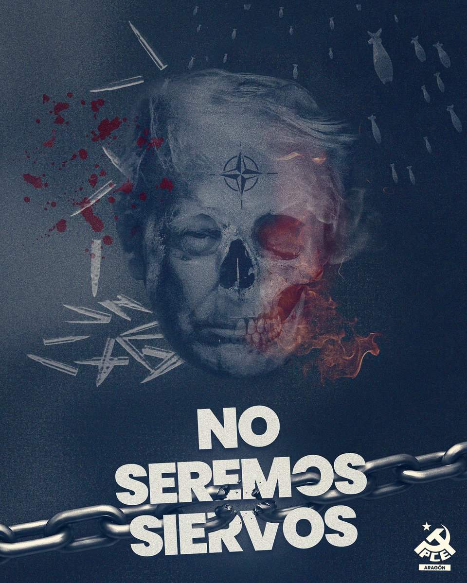 Nos quieren de rodillas y derrotados mientras desatan el horror de la guerra en el mundo. Pero decimos que no, que no seremos siervos de la OTAN, EEUU y sus intereses imperialistas. Respondemos con organización y lucha.

🔗Comunicado completo en: aragon.pce.es/no-seremos-sie…