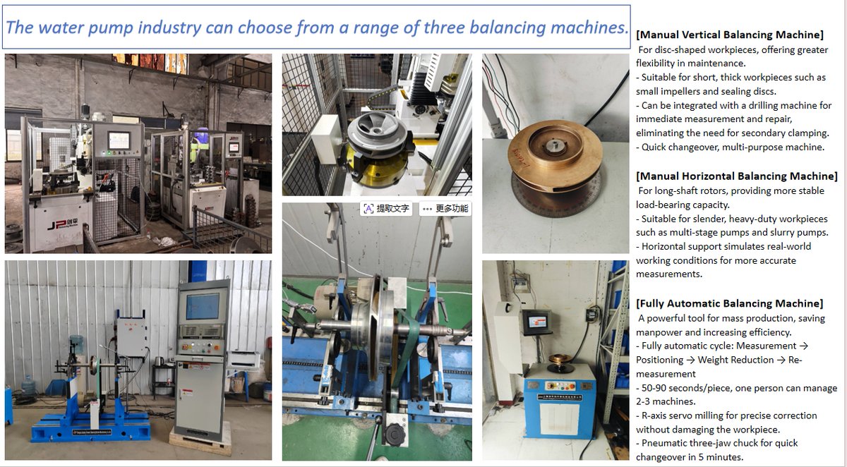 jpdph's tweet photo. Pump Impeller Automatic Balancers - JP High Precision
Automatic Balancing Machine: The "Efficiency King" for Mass Production
Automatic balancing machines are mainly used in the mass production of water pump assemblies and impeller fitting factories, focus
https://t.co/EYY5T3JP1C https://t.co/ZOCFwcn4Zl