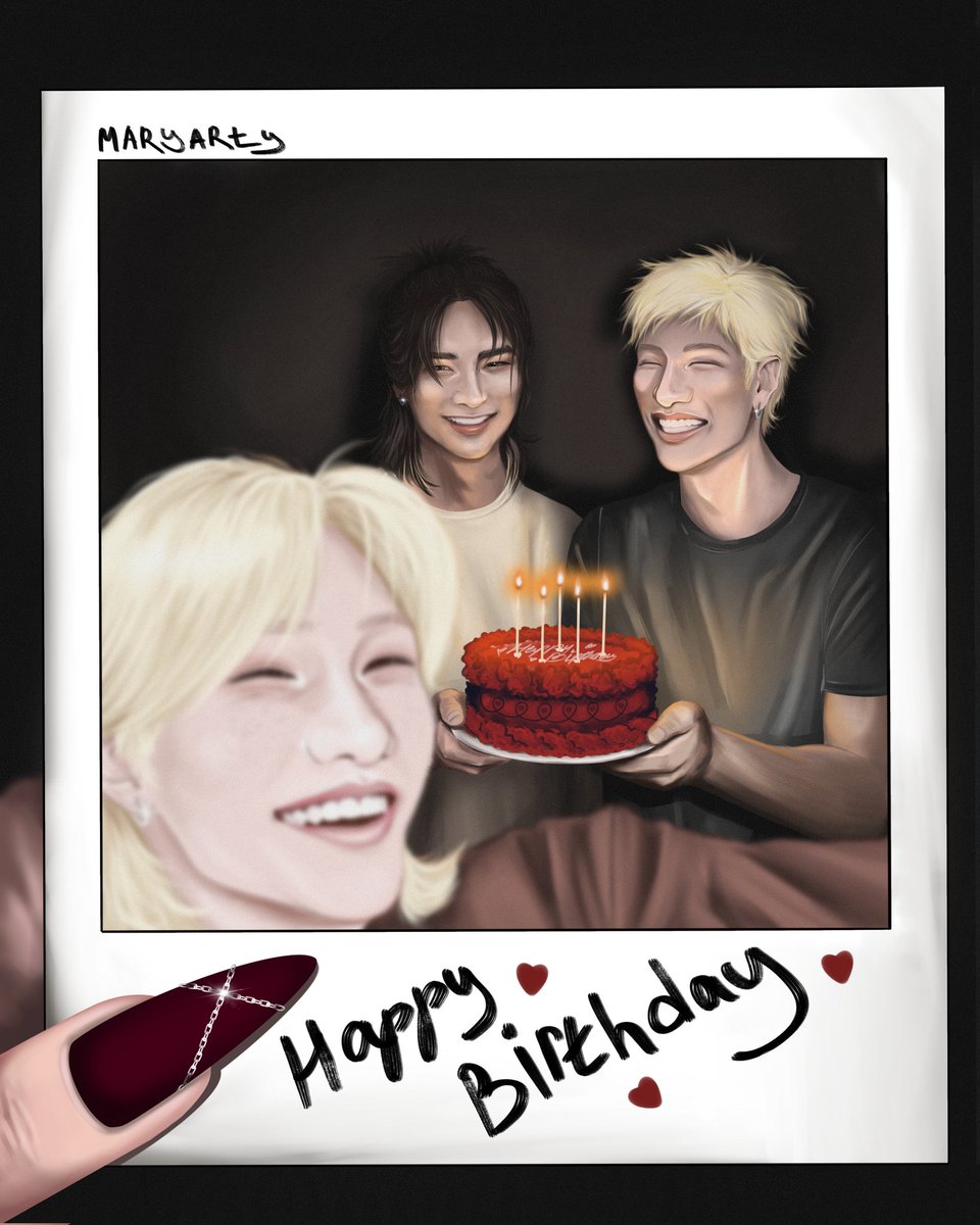MARYARRRTY's tweet photo. 🎂 Happy birthday to me 🎂

#MARYARTY #StrayKids #BangChan #Felix #Hyunjin #Digital https://t.co/HVJo5l82Hv