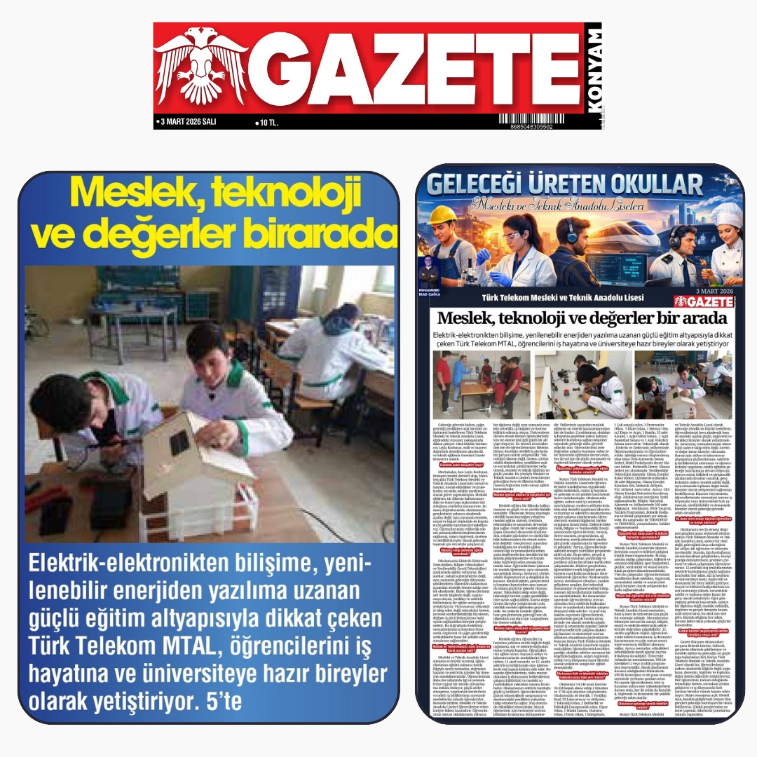 “GELECEĞİ ÜRETEN OKULLAR”

Konya’da Mesleki ve Teknik Eğitim veren okullarımızın güçlü yönlerini kamuoyuyla paylaşmak ve iyi uygulama örneklerini yaygınlaştırmak amacıyla, yerel basında “Geleceği Üreten Okullar” başlığıyla her gün bir okulun tanıtımı yapılacaktır.

Bu anlamlı⤵️