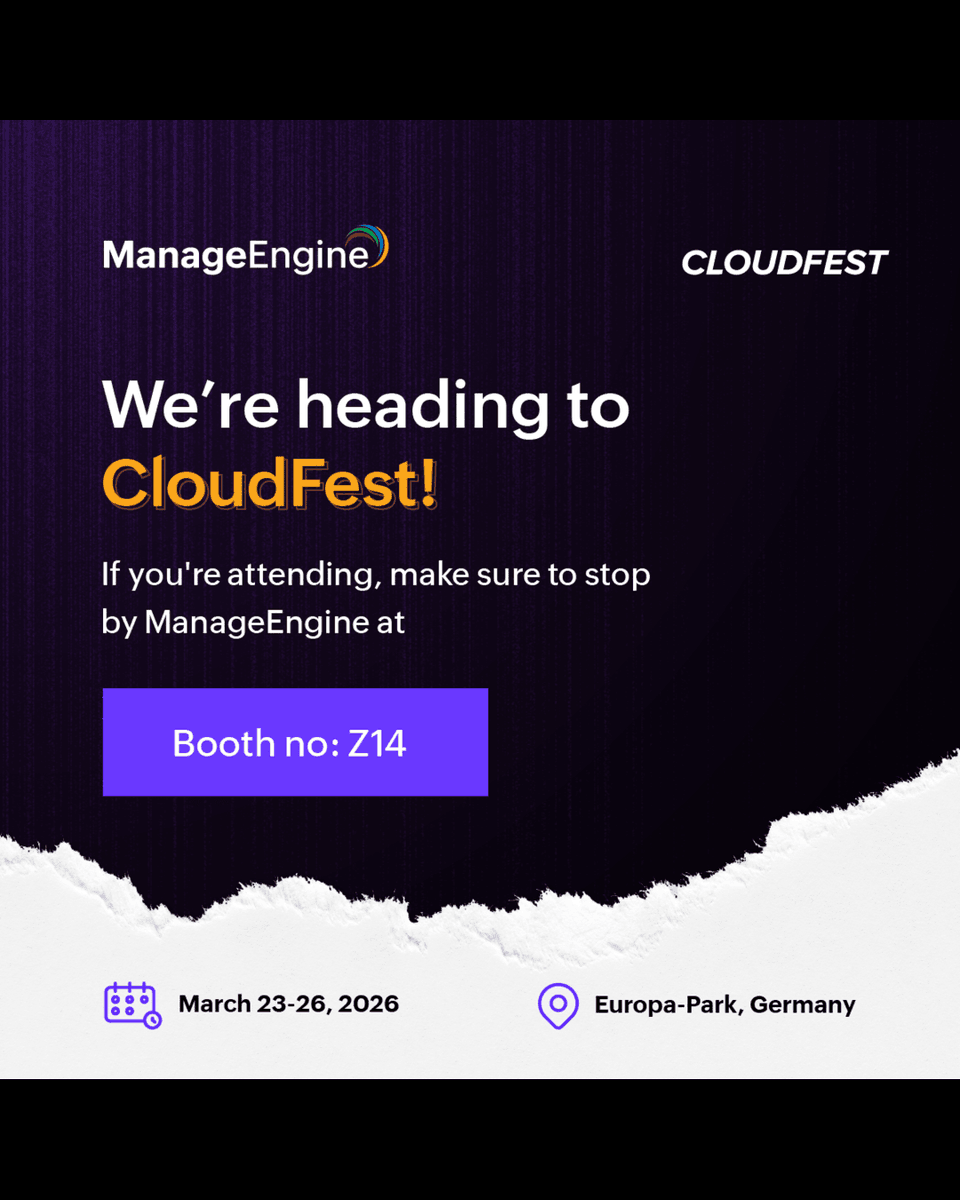 We’re excited to announce that ManageEngine is heading to Europa-Park, Germany, from March 23–26, 2026!

If you’re attending, swing by #BoothZ14 to explore how we’re helping IT teams move from reactive firefighting to proactive, AI-driven operations. From full-stack visibility to