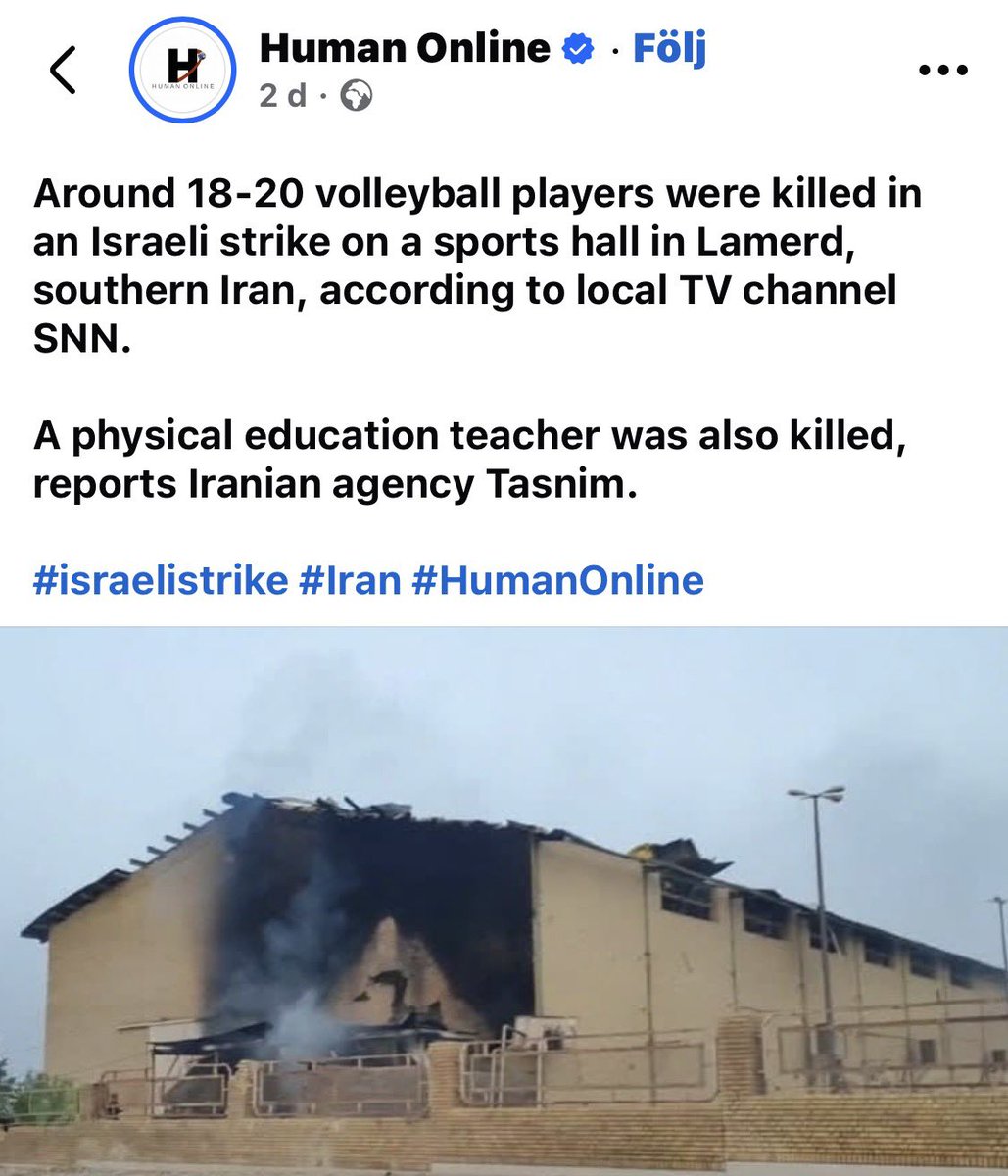 Arda_swe81's tweet photo. 🚨🚨ISRAEL killed 20 IRANIAN 🏐 volleyball players - IRAN is known for their volleyball skills and international victories - ISRAEL just killed 20 never to be known Olympic Champions 🚨🚨
#iran #israel #volleyball #death #lamared #IranIsraelWar #IranWar https://t.co/Pzmd2ekluo