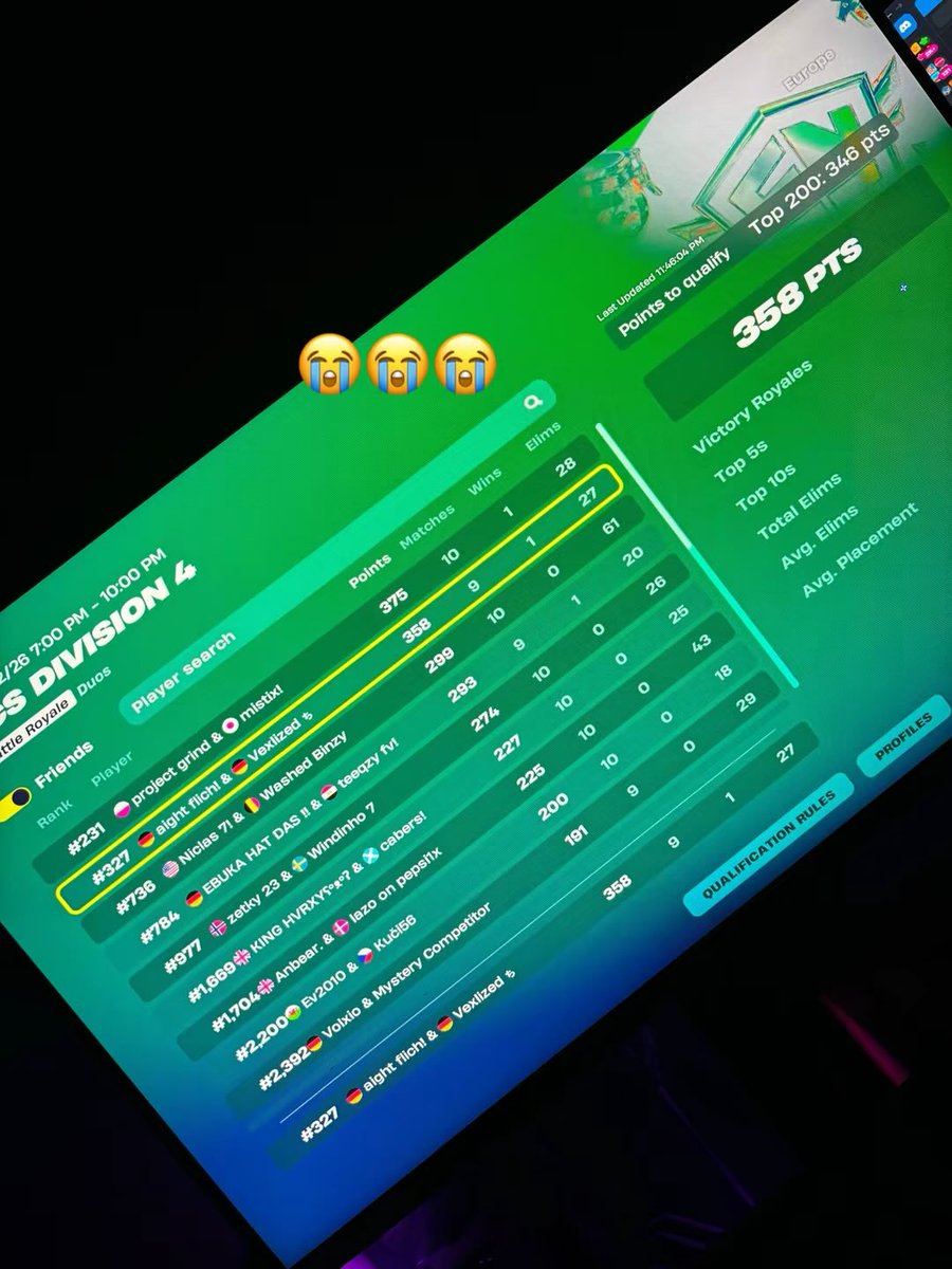 vexlizedFN's tweet photo. LFD Div4 1kPR+ be Fragger
5x Top 210-300 in Div4
DM sn.vex on Discord https://t.co/G5EF3r4Rxv