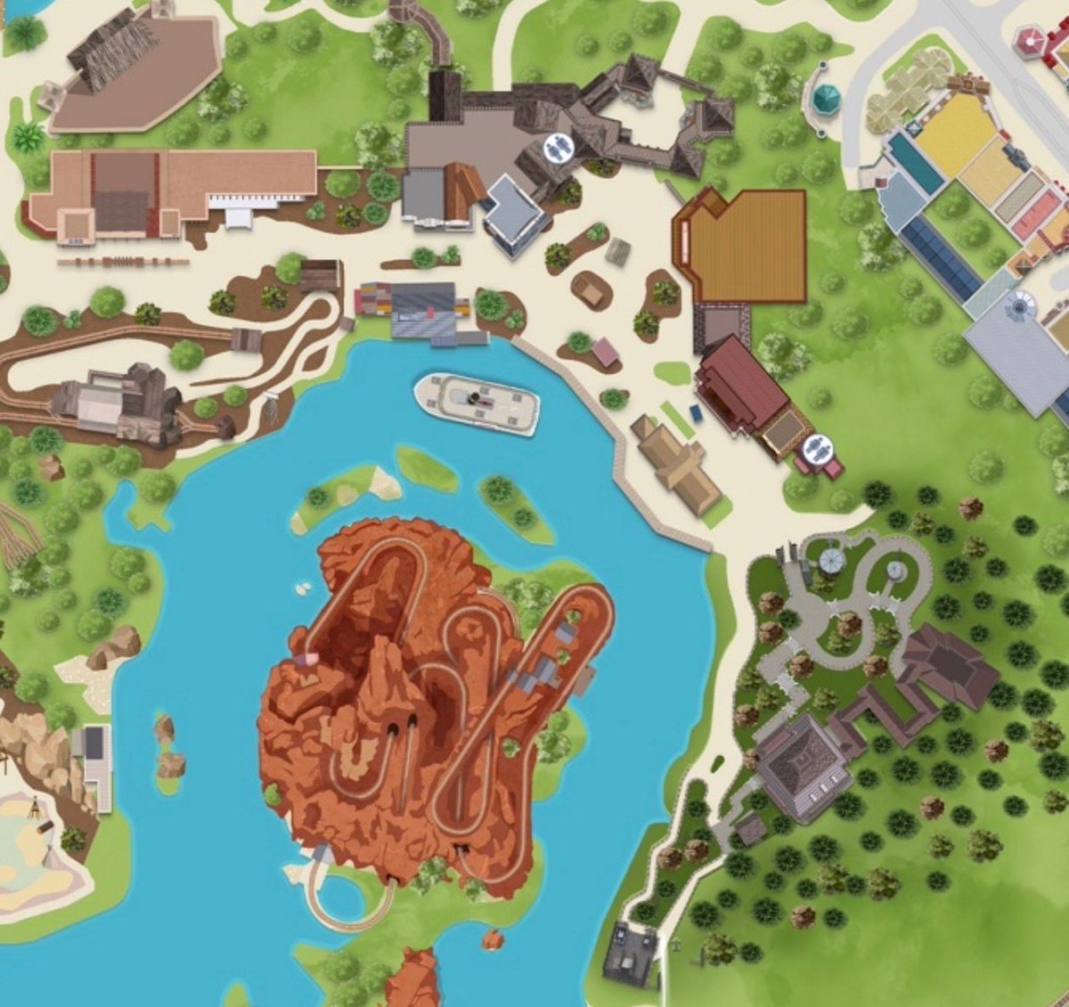 DLPReport's tweet photo. 📲 For comparison, previous Disneyland Park map vs. new one, and close up comparison of Rivers of the Far West. It’s a choice. https://t.co/2H0x7VQZzH