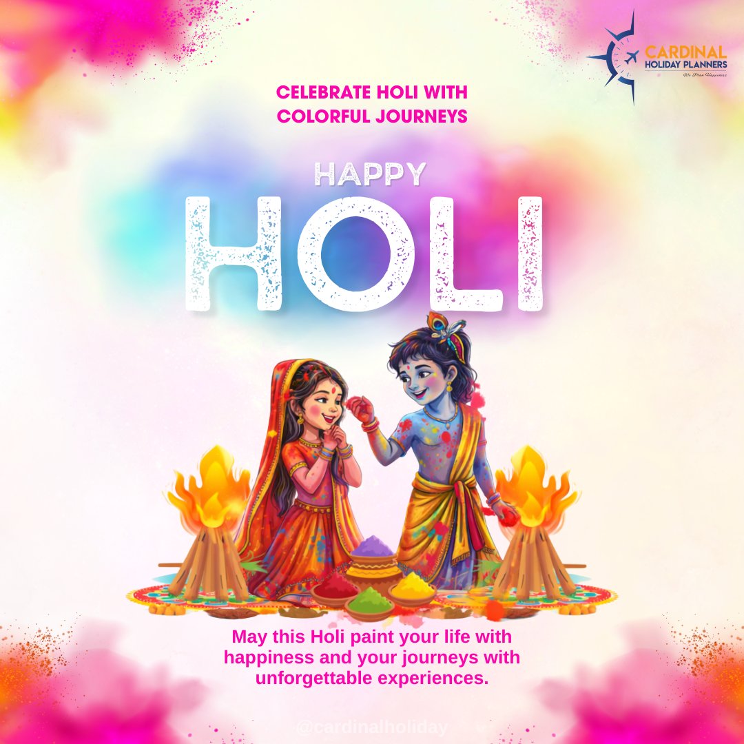 CardinalHoliday's tweet photo. More colors.
More memories.
More journeys.
This Holi, travel beyond the ordinary.
Happy Holi! ✈️🌸

#HappyHoli #ColorfulTravels #TravelWithUs #Cardinalholiday #happyholi2026 https://t.co/pgMrCCL3dA