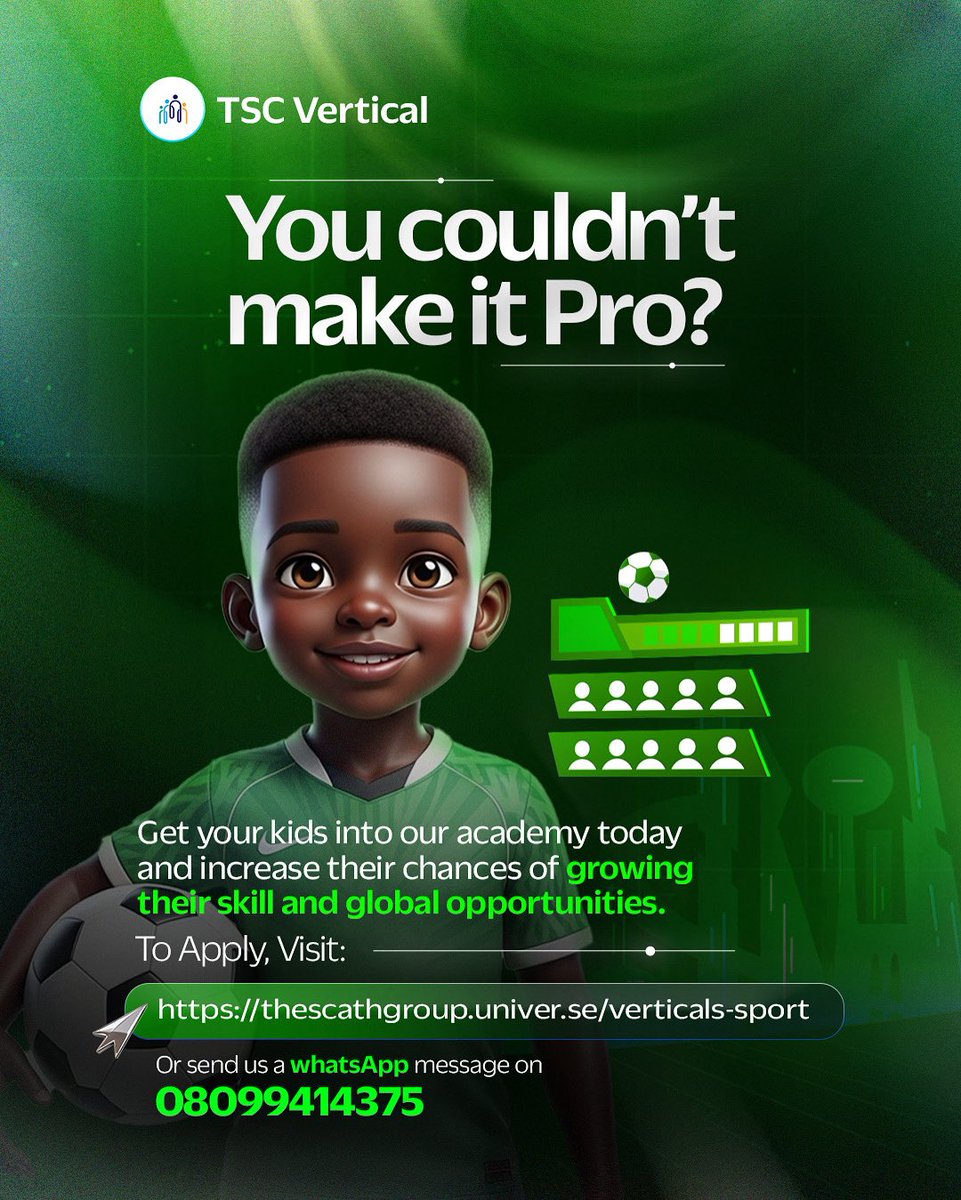 Turn passion into profession at @crogalltheteam TSC’s Sport Vertical Academy. Give your child the training, exposure, and mentorship they need to grow their skills and unlock global opportunities. ⚽️

The journey to “Pro” starts now. 

Visit thescathgroup.univer.se/verticals-sport to learn more