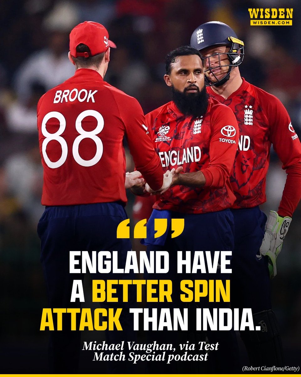 WisdenCricket's tweet photo. 🗣️"I just have a funny feeling England can get the job done in Mumbai."

Michael Vaughan has backed England to beat India in Thursday’s T20 World Cup semi-final in Mumbai, pointing to their superior spin attack.

#INDvENG #T20WorldCup https://t.co/0bIZimwAQO