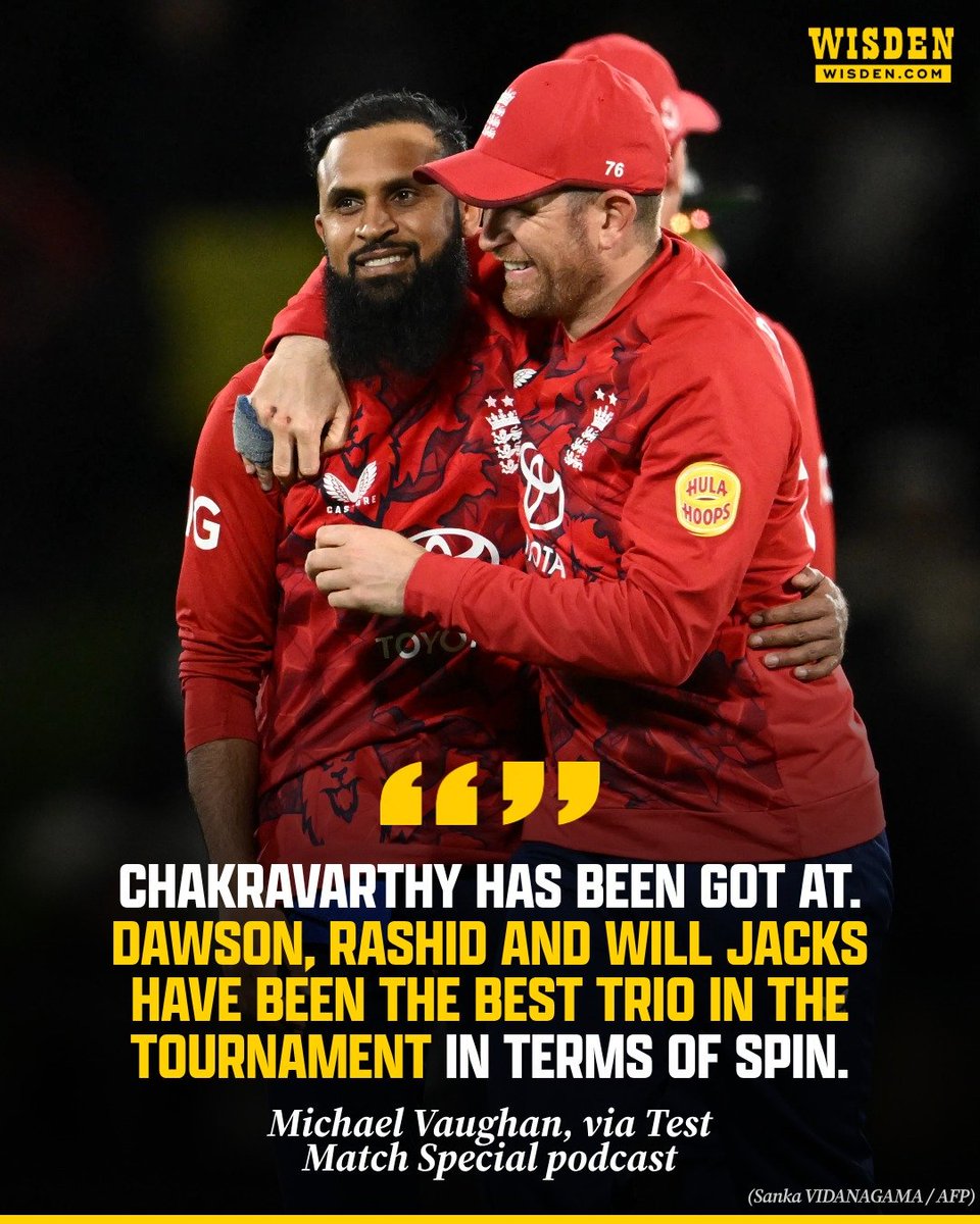 WisdenCricket's tweet photo. 🗣️"I just have a funny feeling England can get the job done in Mumbai."

Michael Vaughan has backed England to beat India in Thursday’s T20 World Cup semi-final in Mumbai, pointing to their superior spin attack.

#INDvENG #T20WorldCup https://t.co/0bIZimwAQO