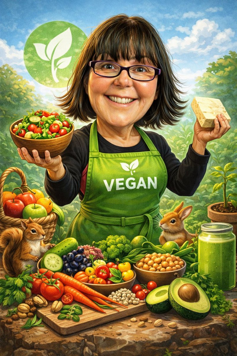 VeganOlive1's tweet image. Love how @ChatGPTapp sees me #GoVegan 🌻🌱