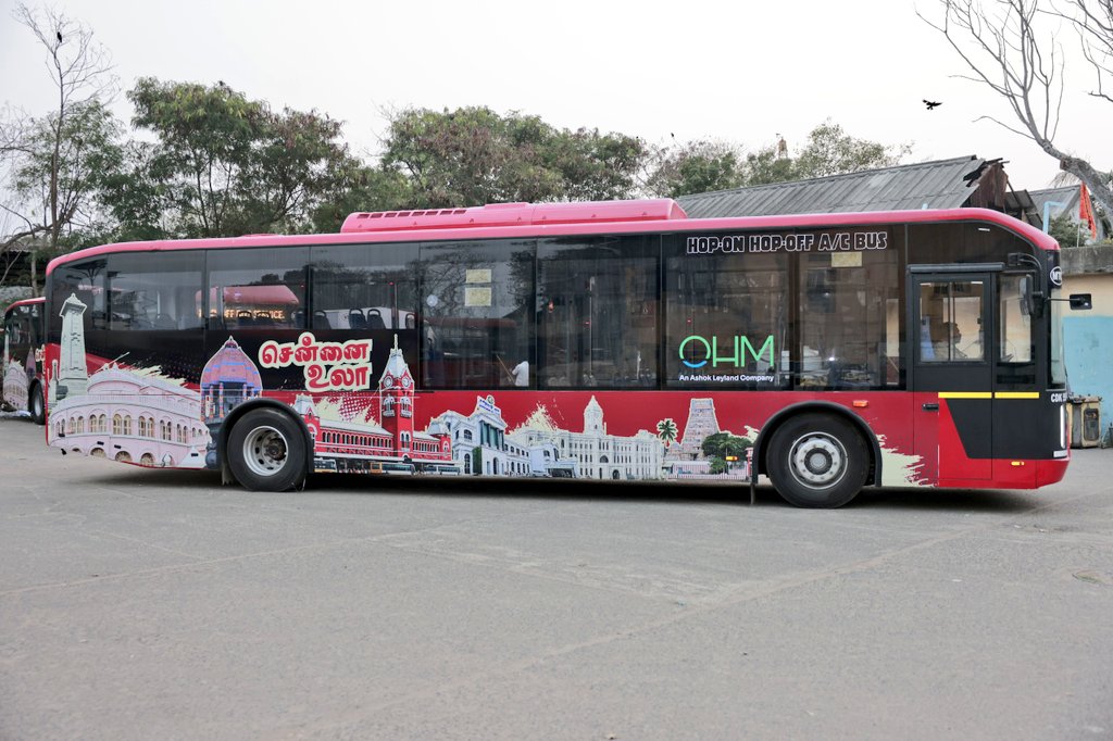 MtcChennai's tweet photo. Chennai Ula 2.0🚌

Our Hop-On Hop-Off A/C Heritage City Bus connects Chennai’s iconic cultural and historical landmarks through a circular sightseeing route, giving you the freedom to explore at your own pace.

🕕 6:00 AM – 10:00 PM (Daily)
⏱ Every 30 minutes
🎟 Rs.100 Unlimited Day Pass
📲 Tickets onboard & via Chennai One App
#MTCChennai | #MTC4Chennai | #ChennaiBus | #MTCBus | #Chennai | #NammaChennai | #NammaBus | #ChennaiUla2_0 | #HopOnHopOff | #ACService