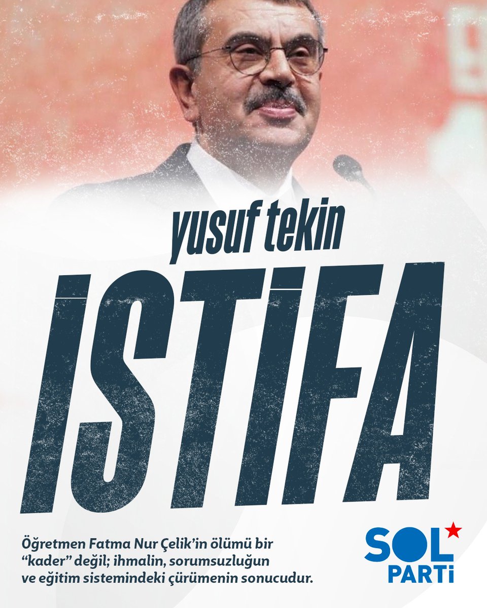YUSUF TEKİN İSTİFA!

Öğretmen Fatma Nur Çelik, defalarca dile getirdiği “güvenliğimiz tehlikede” uyarılarına rağmen gerekli önlemler alınmadığı için hayatını kaybetti. 

Bu ölüm bir “kader” değil; ihmalin, sorumsuzluğun ve eğitim sistemindeki çürümenin sonucudur.

Okullarda