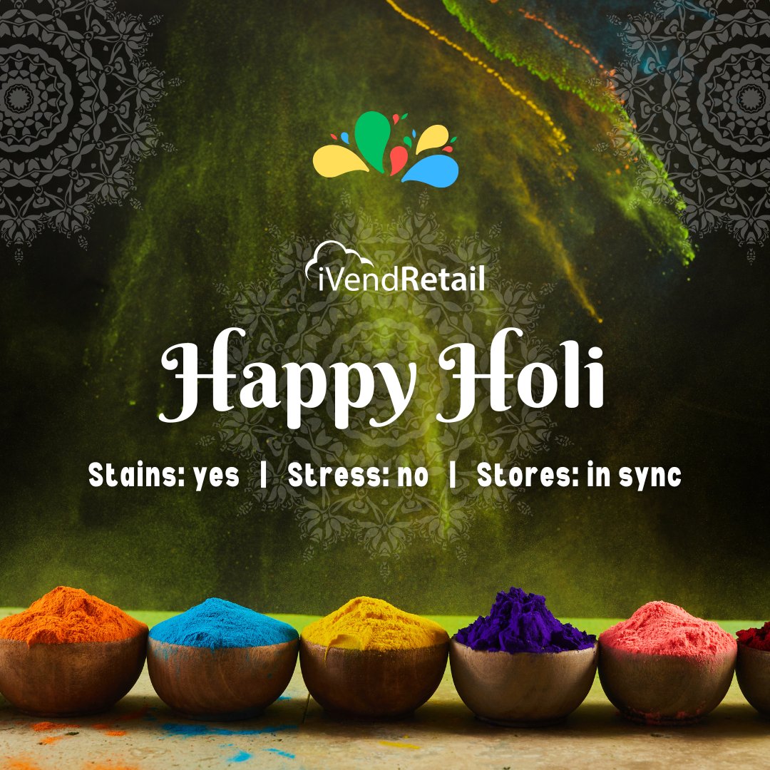 iVendRetail's tweet photo. Today’s agenda: less noise, more color 🌈
#HappyHoli from @iVendRetail https://t.co/j6rLHu98h4