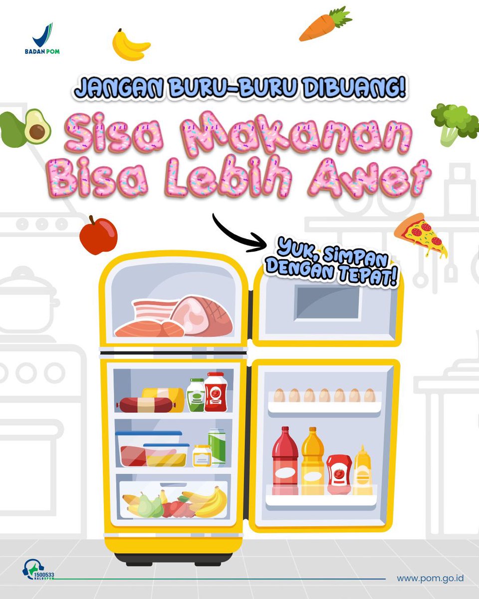 BPOM_RI's tweet photo. Hai #SahabatBPOM, di bulan Ramadan ini kamu mau makanan/pangan tetap aman, segar, dan tahan lama? Kuncinya adalah di cara simpan yang tepat! 

Banyak yang belum tahu, penataan pangan di kulkas itu ada ilmunya. https://t.co/Ku1f89N1gW