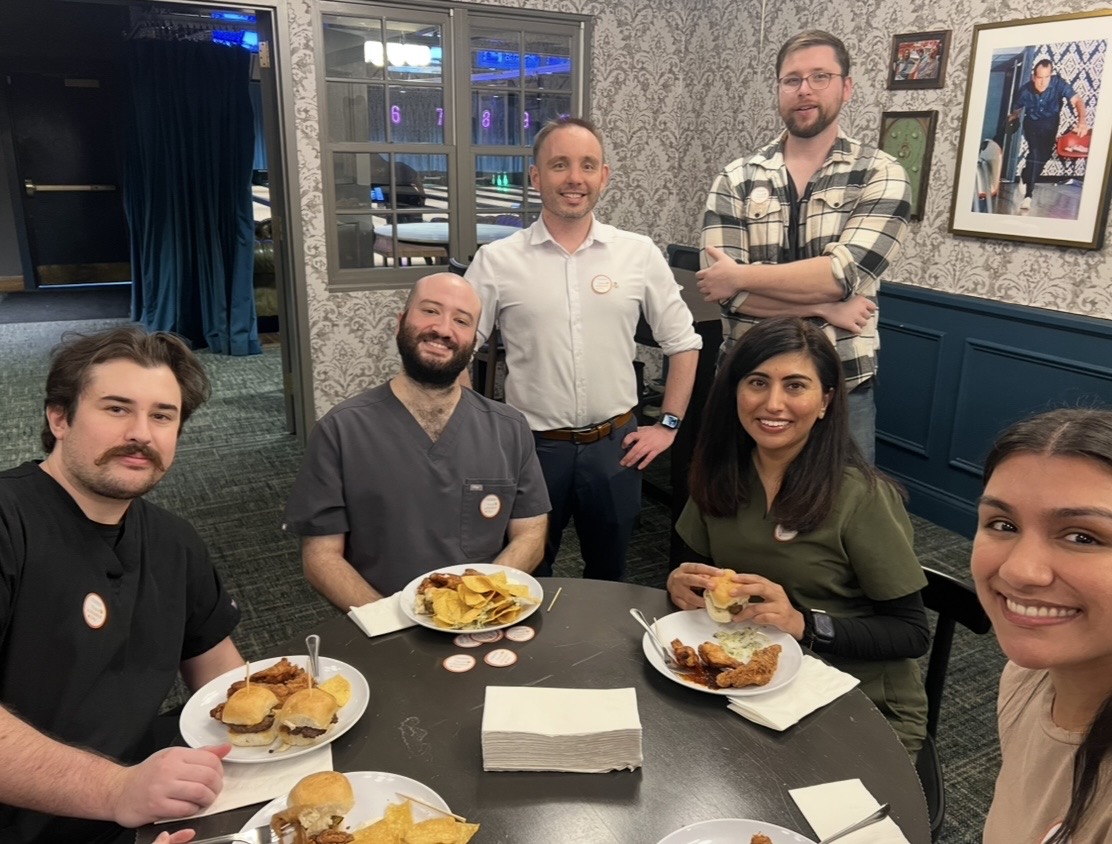 UMMC_RadOncRes's tweet photo. From donuts to lunch, wellness swag from @ummc_wellbeing, and a spirited Residents vs Faculty bowling showdown, we celebrated our incredible residents all week. Through challenges, they lead with resilience and heart. Weโre proud and grateful for all you do. #thankaresidentday https://t.co/UDE8K2mgKs