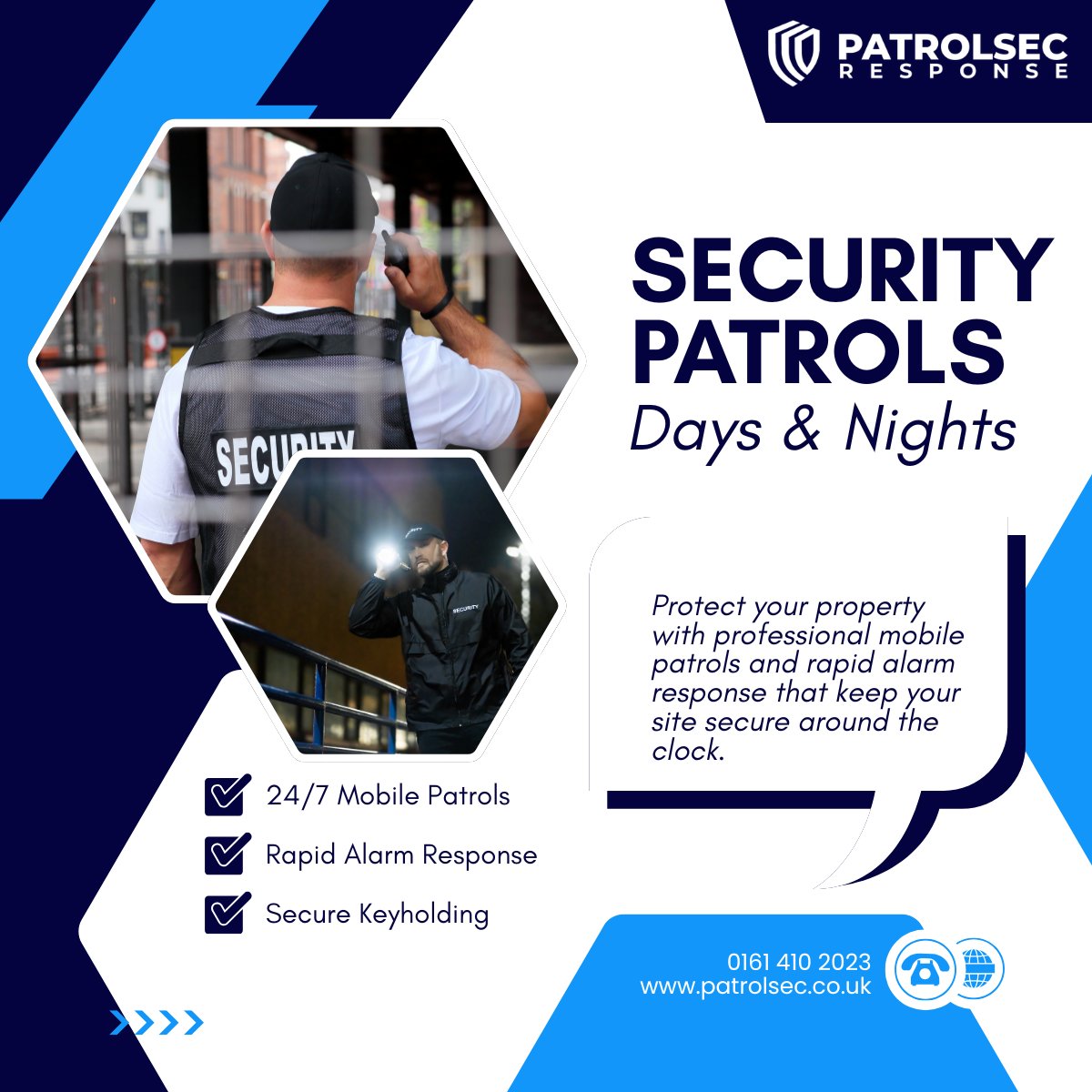 Patrolsec's tweet photo. Visible patrols. Immediate response. Reliable protection.Patrolsec supports facilities management and commercial property clients with professional mobile patrols and alarm response across Greater Manchester.https://t.co/pJl4O8Ii3g #MobilePatrols #FM #CommercialPropertySecurity https://t.co/hFSsn9ckwF