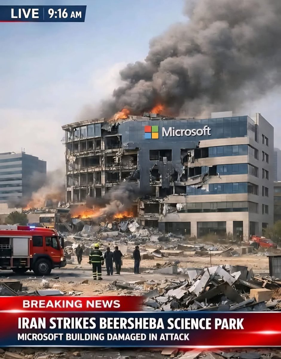 temotizox's tweet photo. 🟢⚪️🔴 ¡MICROSOFT BAJO LOS MISILES IRANÍES!
¡Un verdadero estruendo en el ámbito tecnológico este lunes 2 de marzo de 2026! 

La Cadena 11 de Israel ha confirmado que los últimos ataques con misiles iraníes han impactado directamente en el complejo científico de Beer Sheva.

UN OBJETIVO CLAVE:

Este parque tecnológico no es solo un distrito empresarial cualquiera. 

Aquí se encuentran las joyas de la innovación global, especialmente el centro de I+D de Microsoft. 

Irán ha cambiado su enfoque, ya no solo ataca objetivos militares, sino que ahora se dirige a las infraestructuras que sostienen la economía y la ventaja tecnológica del país.

¿POR QUÉ MICROSOFT?

Según fuentes iraníes, estos centros tienen una colaboración estrecha con el ejército en áreas de inteligencia artificial y ciberdefensa. 

Al atacar este lugar, Irán está enviando un mensaje contundente a las multinacionales: 

“Su presencia en zonas de conflicto tiene un costo”.

✅  ️Mientras los servidores se apagan y los escombros cubren el suelo del complejo, nuestro equipo está trabajando sin descanso para ofrecerles detalles exclusivos. 

¡Estamos aquí para romper el silencio de los medios tradicionales!