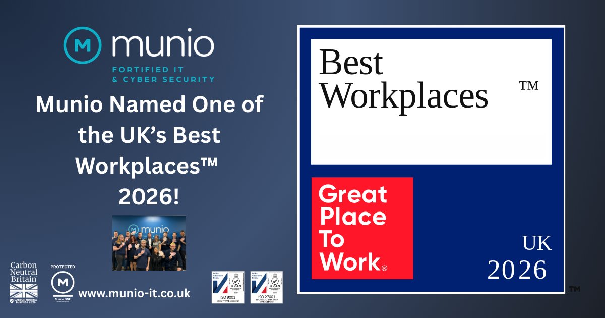 Munio_IT's tweet photo. 🎉 Big news! Munio is officially one of the UK’s Best Workplaces™ 2026!
A huge thank you to our amazing team—your voices make our culture GREAT. 🙌
#BestWorkplace #MunioCulture #TeamMunio #MunioONE https://t.co/5tZPhiR4Ue