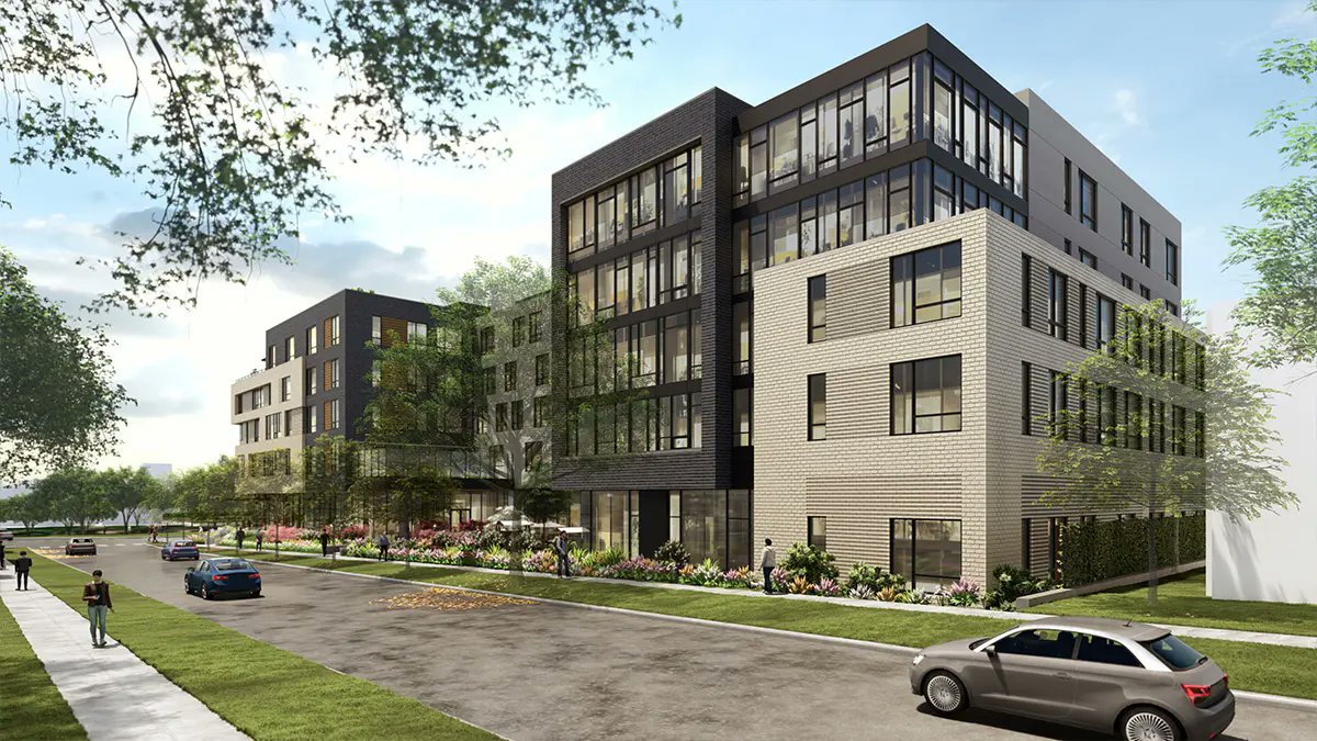 BuildUpDenver's tweet photo. 1st Avenue &amp; Emerson Street, #Denver 80218
5-story assisted living community broke ground last year, makes a splash in the Speer neighborhood, which is not Cherry Creek, as the building wants it to be. 119 homes, including memory care. 68 veh parking spots, 0 bike spots required https://t.co/CQfSdzHL5I