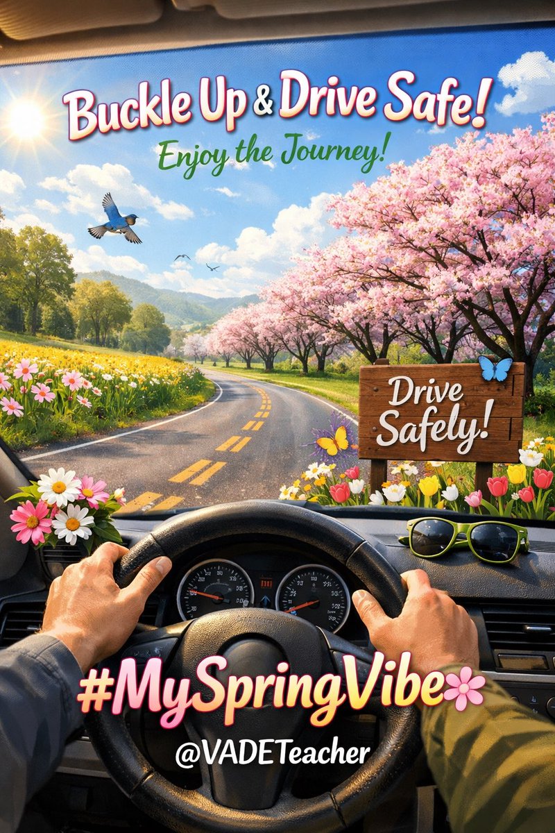 PatriotDriverEd's tweet photo. Buckle up and drive safe #MySpringVibe @VADETeacher https://t.co/e8iMeJ4M9d