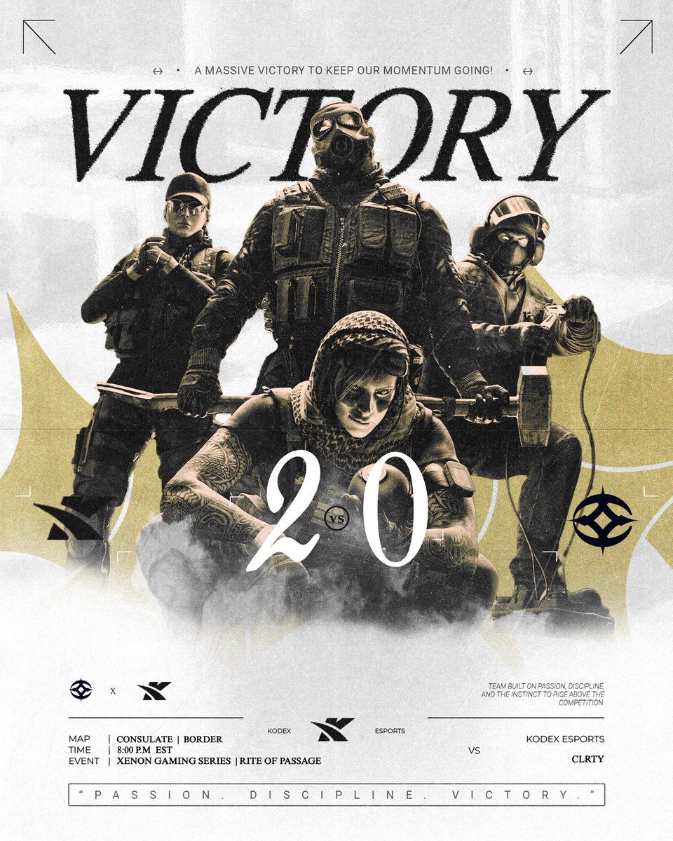 XGS - Rite of Passage | Match #3: 2-0

GGs <a href="/clrtygg/">CLRTY</a> — tough series and respect to everyone involved.
Proud of how our team stayed composed and closed it out.

#KXWIN | #KodexEsports | <a href="/XenonGamingGG/">XGS</a>
