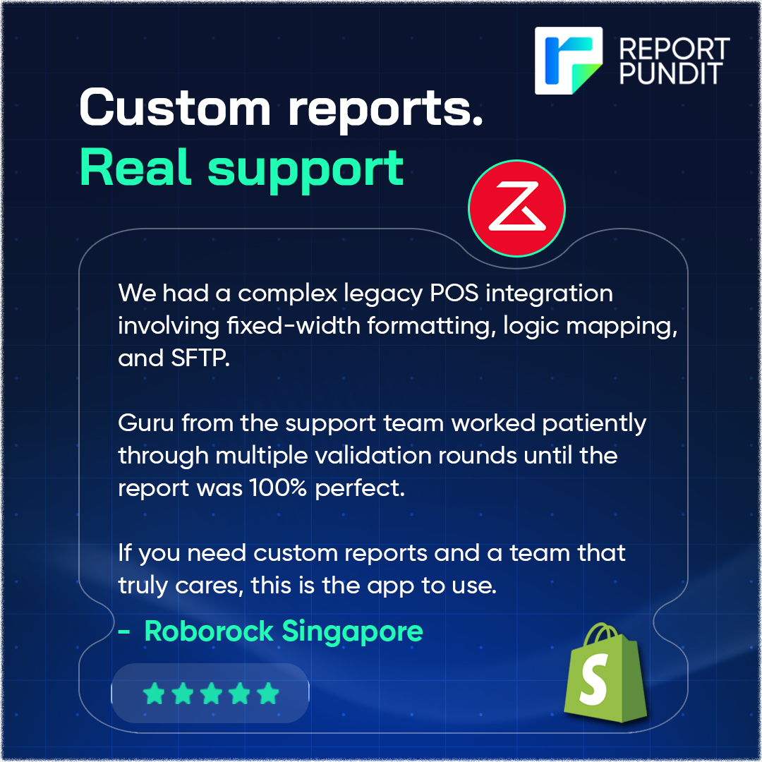 ReportPundit's tweet photo. Custom reports with a team that actually cares

#shopify #shopifyreports #shopifystore #shopifyanalytics #ShopifySuccess #shopifytips #shopifyowners https://t.co/Nk3m8L0qcy