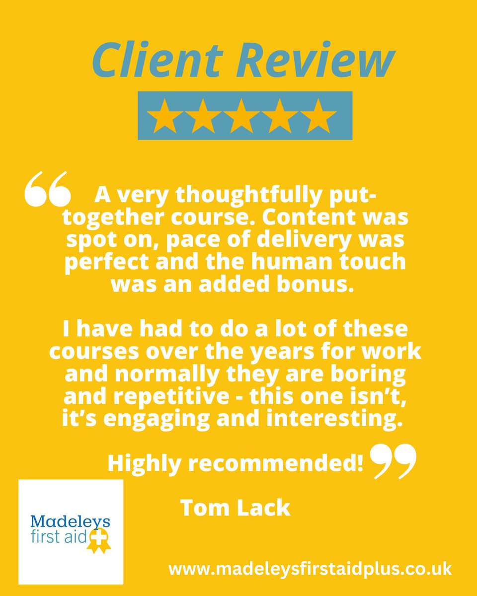 Madeleys First Aid Plus tweet media