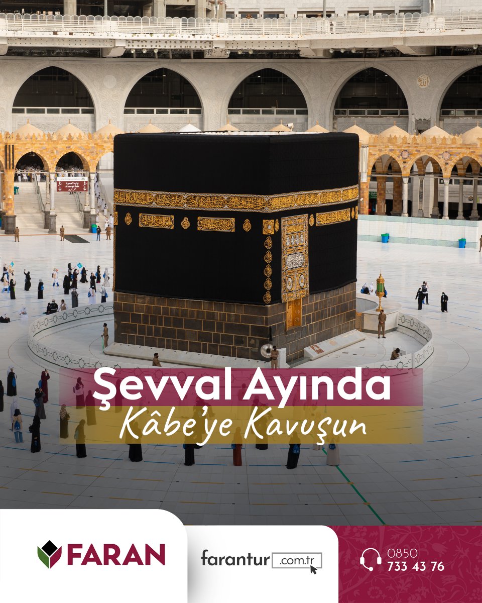 faranturtr's tweet photo. Şevval ayında Kâbe’ye kavuşmak…
Ramazan’ın ardından gönlünüzde filizlenen o manevi heyecanı kutsal topraklarda taçlandırın.

Faran Turizm olarak, tecrübeli rehber kadromuz ve özenle planlanmış programlarımızla umre yolculuğunuzu huzur ve güven içinde gerçekleştirmeniz için yanınızdayız.
Şevval Umresi kayıtlarımız devam ediyor.

Faran Turizm I Aşkla Hizmet, Kutsal Davet
🌐 https://t.co/9n7pdUVyvM
📞 0850 733 4376