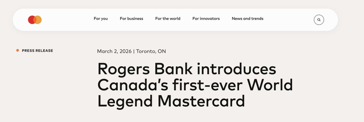 rickyisnotfunny's tweet photo. Wow I'm so curious what the strategy behind this World Legend rollout at Rogers and Mastercard is. At face value, what a strange offering. https://t.co/xpcQw8NWhY