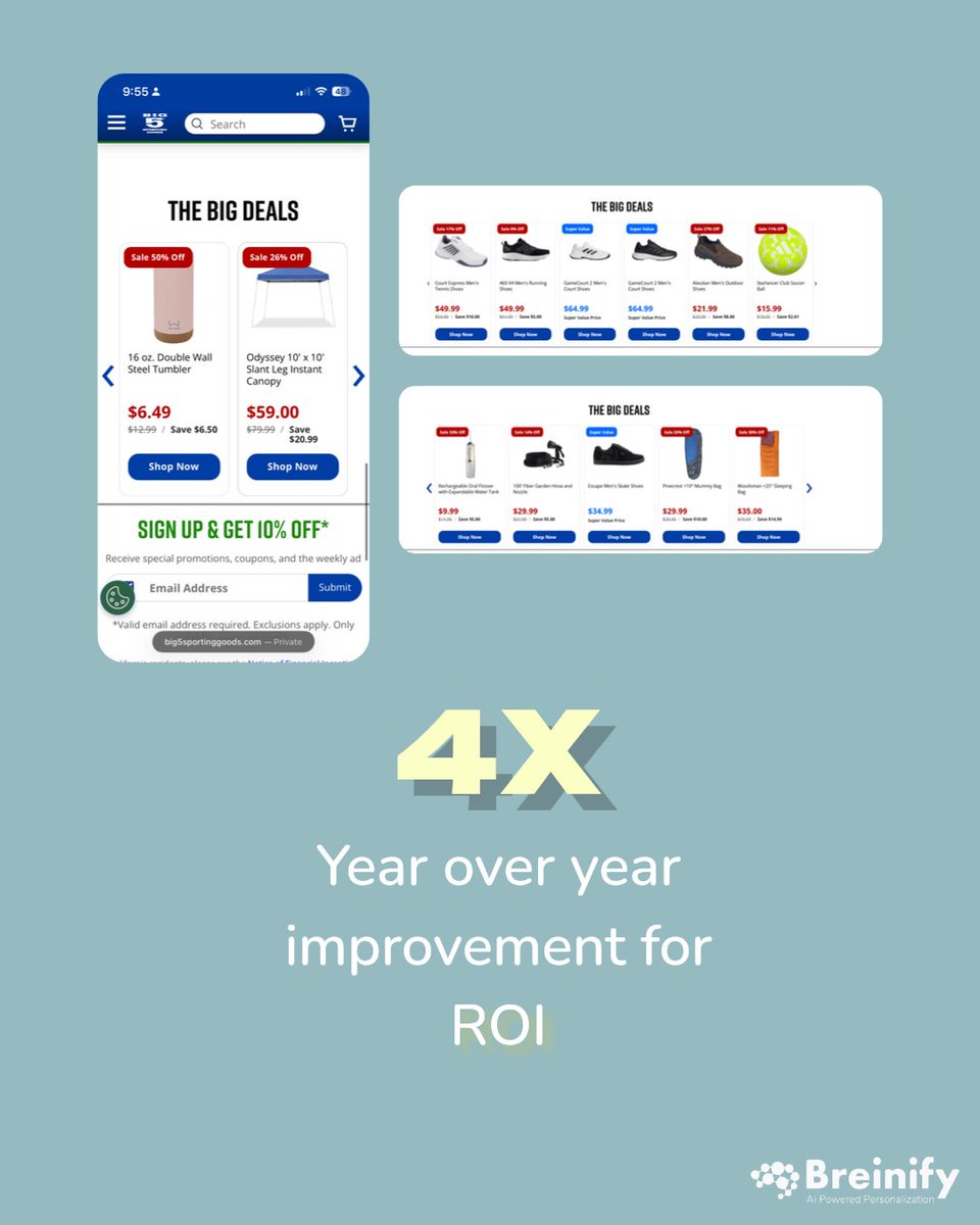 breinify's tweet photo. Big 5 saw a 4X year-over-year improvement in ROI.

Not because they added another tool.
Because they replaced app sprawl with a partnership that learns, adapts, and compounds

That’s the difference.

#AI #personalization https://t.co/wjBo39ZBMY