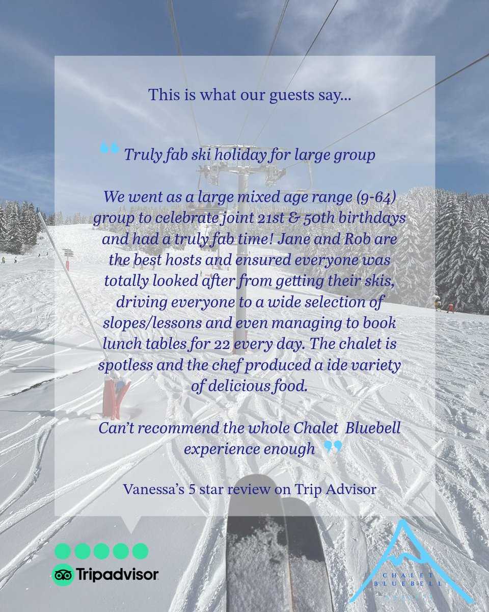 Amazing holidays, happy guests  - that’s what it’s all about at Chalet Bluebell! But don’t just take our word for it…
This is what our guests say...
Create your own amazing memories at Chalet Bluebell, we can't wait to welcome you
#cateredchaletlesgets #lesgets #madeinlesgets