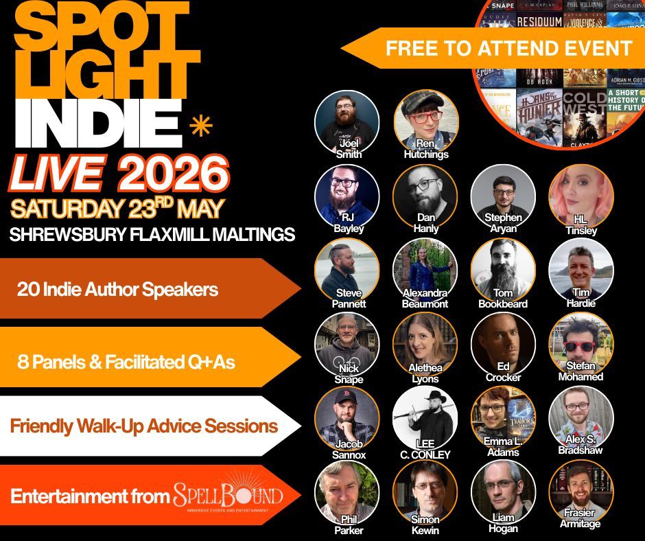 SpotlightIndie_'s tweet photo. How much is entry to Spotlight Indie Live - a day of author talks, panels, advice, book signings, entertainment and an awesome indie merch market - you ask? That would be £0. That's right. Zilch. Nothing. ZERO POUNDS. See you there! #shrewsburyevents #authorevent #writingevent https://t.co/nR7SbQuvOV