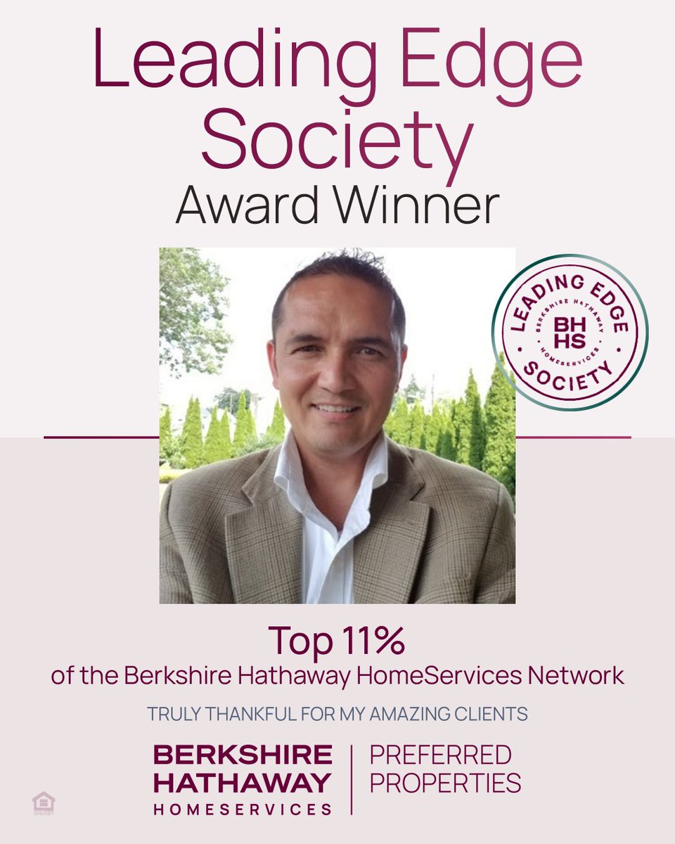 rjvanston1's tweet photo. Congratulations Tom Meyer! Proud to have you as a Leading Edge Society Award winner, ranking in the top 11% of the Berkshire Hathaway HomeServices network. Proud to be a Leading Edge Society Award winner, ranking in the top 11% of the Berkshire Hathaway HomeServices network. https://t.co/ufpqtpoS47