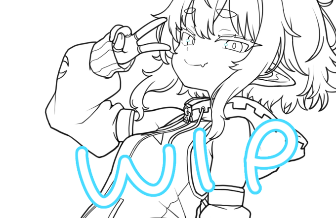 今日は、久々のお絵描きで線画を描きました、。 