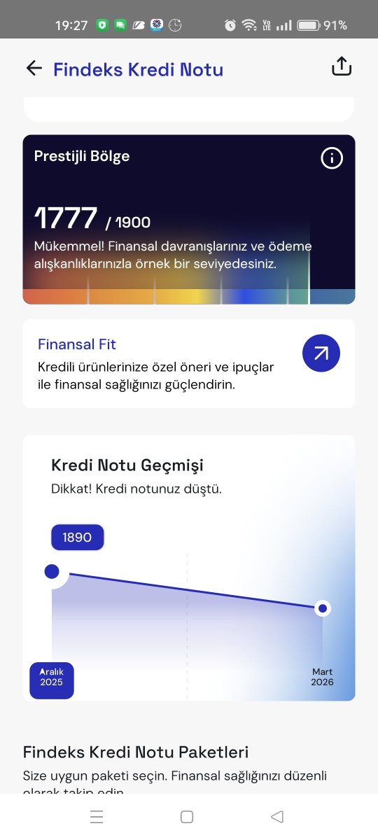 Kredi notum düşmüş neden olabilir #findeks