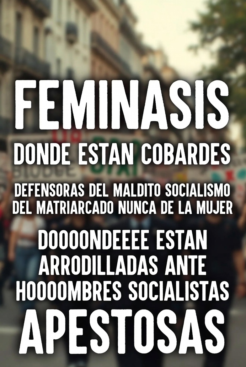 michelmillosnat's tweet photo. @eduardomenoni FEMINASIS;;DONDE  estan COBARDES;DEFENSORAS   DEL MALDITO SOCIALISMO;DEL MATRIARCADO NUUUUNCA  DE  LA MUJER;;;;DOOOONDEEEE  ESTAN ARRODILLADAS ANTE HOOOOOMBRES SOCIALISTAS::APESTOSAS https://t.co/hgPGXVSAIj