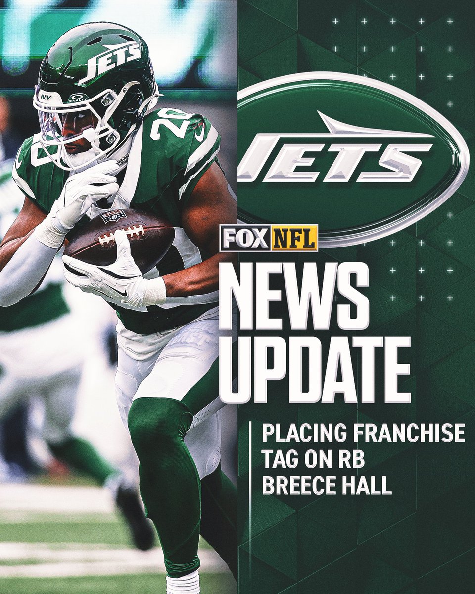 The #Jets are placing the franchise tag on RB Breece Hall, per multiple reports.