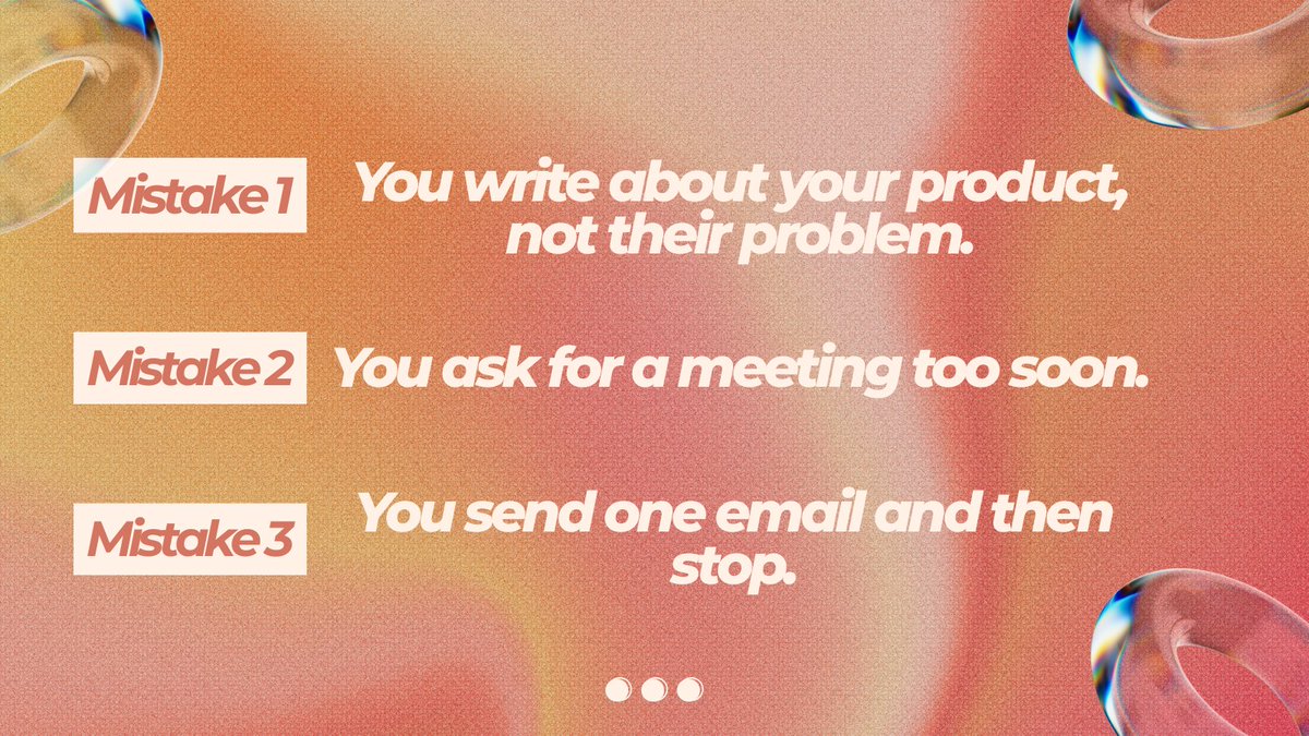 UseParadigm's tweet photo. You built a great product, but your cold emails are getting ignored?

You're probably making one of these 3 mistakes.

Swipe to see the simple fixes that get you from 0 replies to a full calendar.

Follow Paradigm for weekly tips on cold email.

#B2B #Sales #Startup https://t.co/09bE8mfOfE