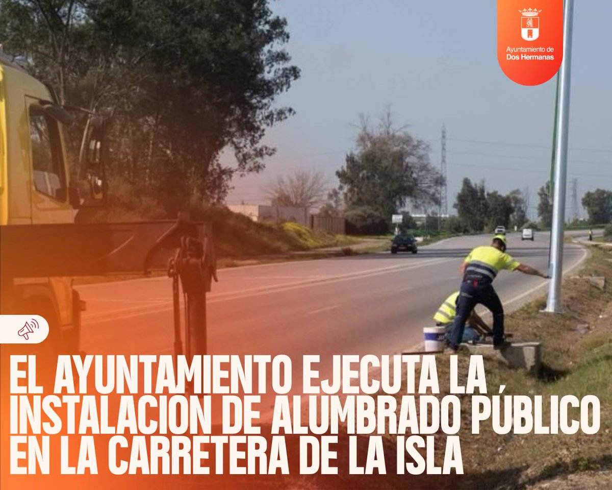 🔴#Servicios |  El Ayuntamiento de Dos Hermanas está llevando a cabo las obras de instalación de alumbrado público en la Carretera de La Isla (SE-3205) 

ℹ️ Más información
doshermanas.es