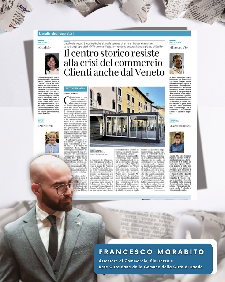 FrancescoM1990's tweet photo. 🗞🛍 Per una volta parliamo di #messaggipositivi!
Grazie ai #commercianti che hanno apprezzato le iniziative dell’#AmministrazioneComunale per sostenere il #centrostorico. 

Il commercio cambia, ma #Sacile reagisce, unita ai negozianti, per una città viva e competitiva 😊 https://t.co/LbzE8oWtEb