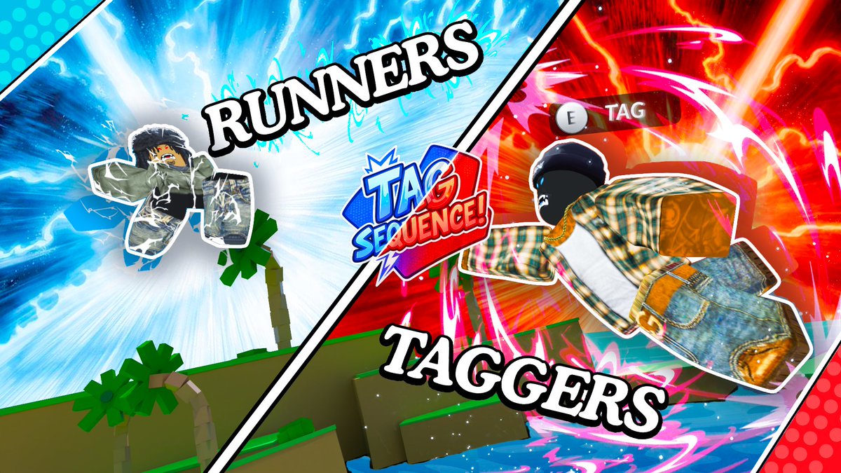 TagSequence's tweet photo. Final version of our thumbnail for the latest tag game with abilities on Roblox! Join the discord for more info! https://t.co/nQM4jpsQeS #ROBLOX #robloxart #robloxGFX #RobloxDevs #robloxdevtwt #viral #gamedev #game https://t.co/YOx6LKO10U