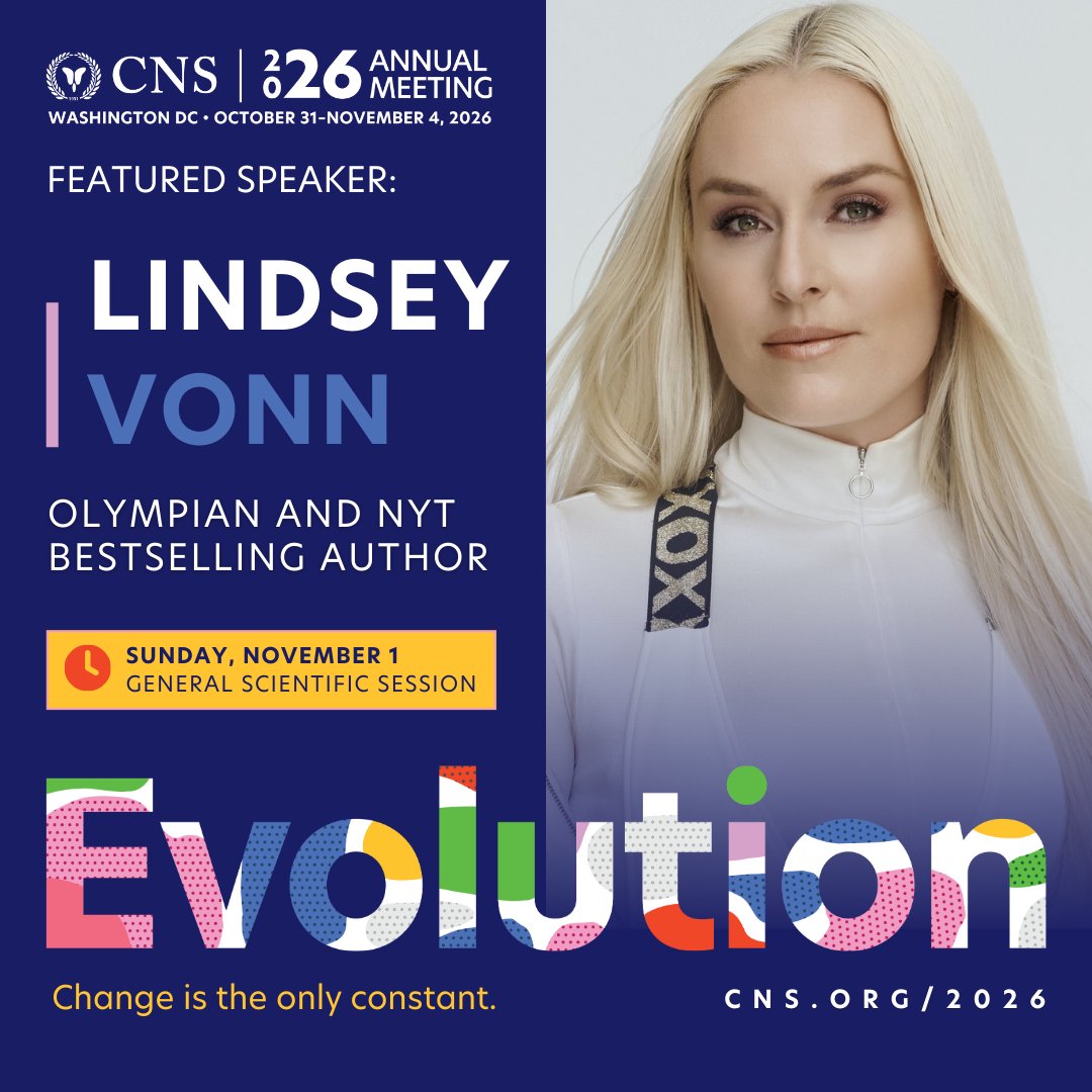 CNS_Update's tweet photo. Just Announced! Olympian and NYT bestseller, @lindseyvonn,  will be speaking at #2026CNS! As an elite athlete, she’ll be sharing insights about resilience, risk-taking, and overcoming adversity. Join us in Washington, D.C. this fall for this impactful talk: https://t.co/eT1j9GFmtg
#CNSEvolution