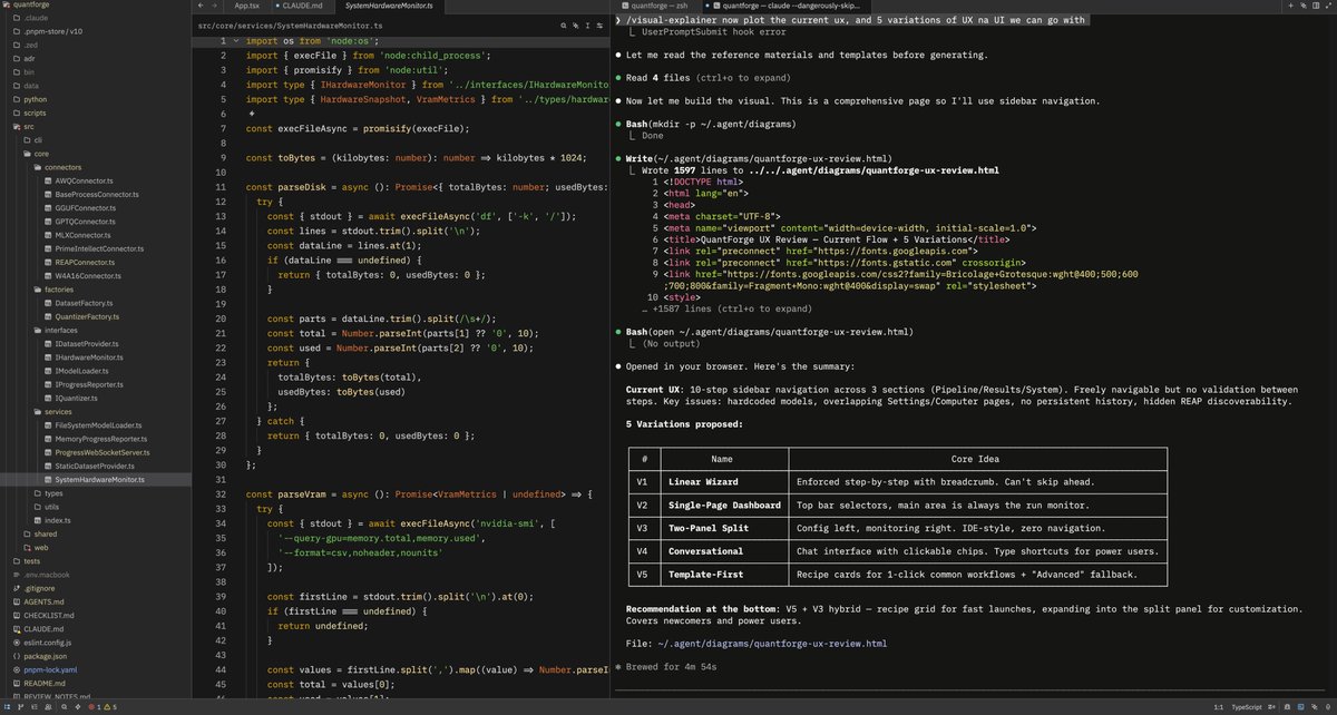 0xSero's tweet photo. Let me make your life easier. 

1. In claude code, codex, opencode etc.. setup this skill. https://t.co/0imgerw5EQ

2. Instead of prompting for something in 1 way, ask the model to generate variations of what you are trying to make. 

3. Use the frontend-design skill to get better UI/UX outcomes. 

4. Get the model to present it's ideas via documentation, like the video you see below. 

---------------

Agents love feedback cycles, having documentation like this allows you to work more HANDS OFF, you do your interview, review it's proposal, then let it execute on it. 

Usually you can do this with plan mode, but the outputs of llms are typically hideous and hard to look at. 

Read the plan, don't approve unless you AGREE WITH IT.