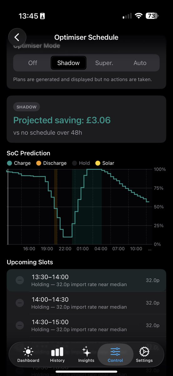 getsunpath's tweet photo. Started work on the battery optimiser — really a cost optimiser. Peak time config, solar forecasts &amp; per-day efficiency tracking in the works. Squeeze every penny from your system.
#solar #solaruk #sunsynk #batterystorage #smartenergy #solarpanels https://t.co/KY2RIfXRSJ