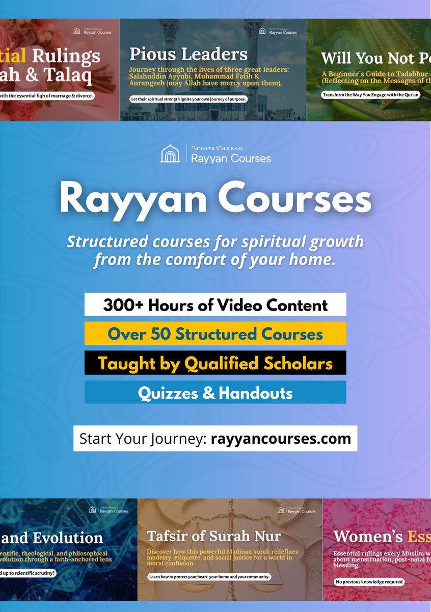 rayyaninst's tweet photo. You don’t need a perfect schedule to seek sacred knowledge!

Rayyan Courses makes seeking knowledge possible — wherever life finds you ✨ 

👉Join us today: https://t.co/XYrSDHLalu https://t.co/xZt11HHZxa