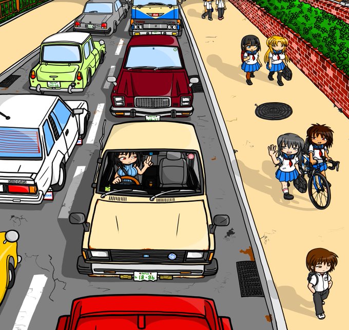 従子先生が通勤に使っている車の絵 