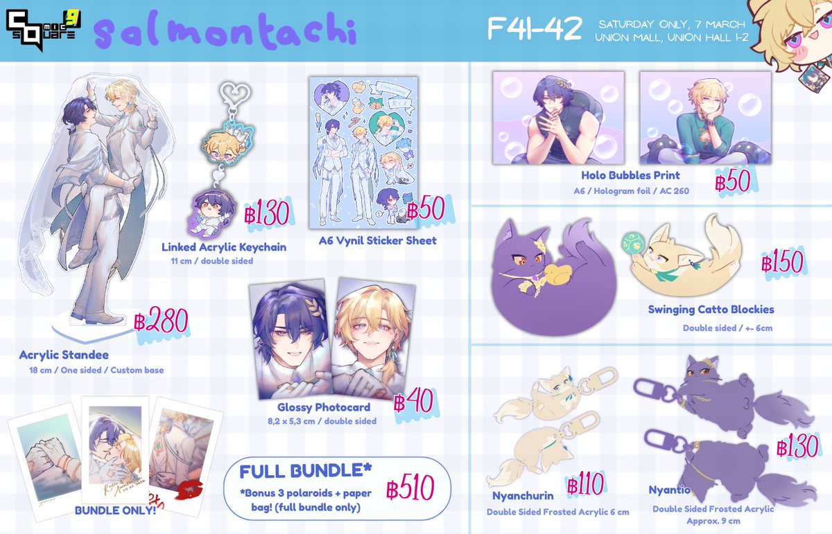 pokana_po's tweet photo. [🔁&amp; 💕appreciated! ]

Here's our catalogue for #CQ9 
We will be at F41-42 Salmontachi (Sat only)  
First time going to Thailand and so excited to see you all!

More below ⬇️
#ComicSquare9 https://t.co/gmt2PMevnA