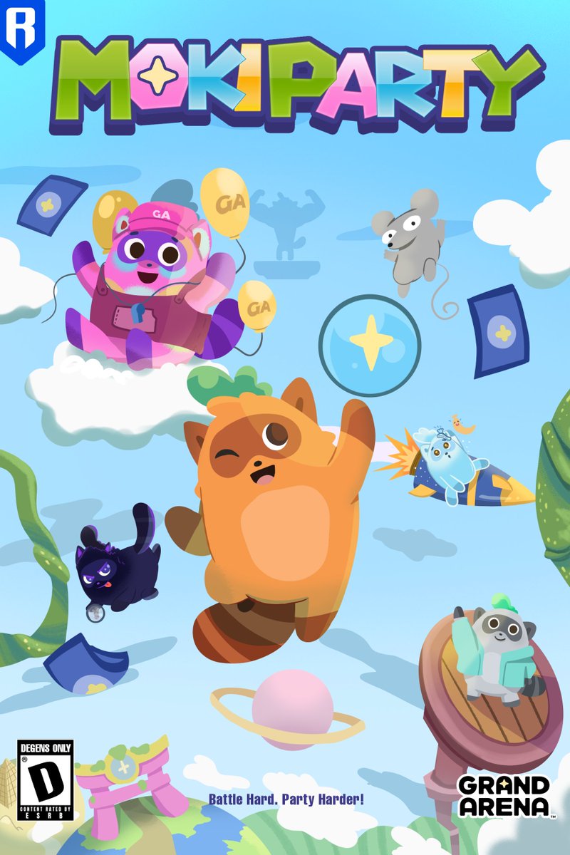 Totally in love with Moku Grand Arena. The Mokuverse is too rich not to reimagine — so I created Moki Party, celebrating community Mokis in a whole new way!🎉✨

featuring community-owned Mokis: <a href="/ItzCammyyy/">Cammyyy✨</a> <a href="/cozylilyogurt/">Joey✨</a> <a href="/_TheHoliday/">The Holiday ✨</a> <a href="/rokrslayer/">rokrslayer✨️</a> ❤️

<a href="/Moku_HQ/">Moku✨</a> | <a href="/Ronin_Network/">Ronin</a>