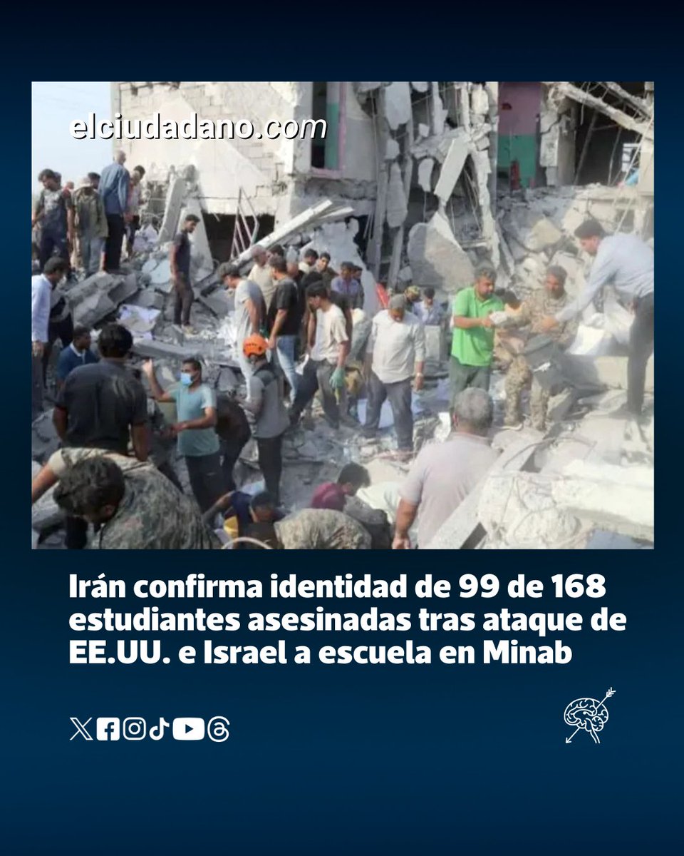 Irán confirmó la identidad de 99 de las 168 de las estudiantes que fueron asesinadas durante el bombardeo perpetrado por Estados Unidos (EE.UU.) e Israel contra la Escuela Primaria Femenina Shajareh-ye Tayyebeh (Taiba Tree) ubicada en Minab, provincia de Hormozgan, en el sur del