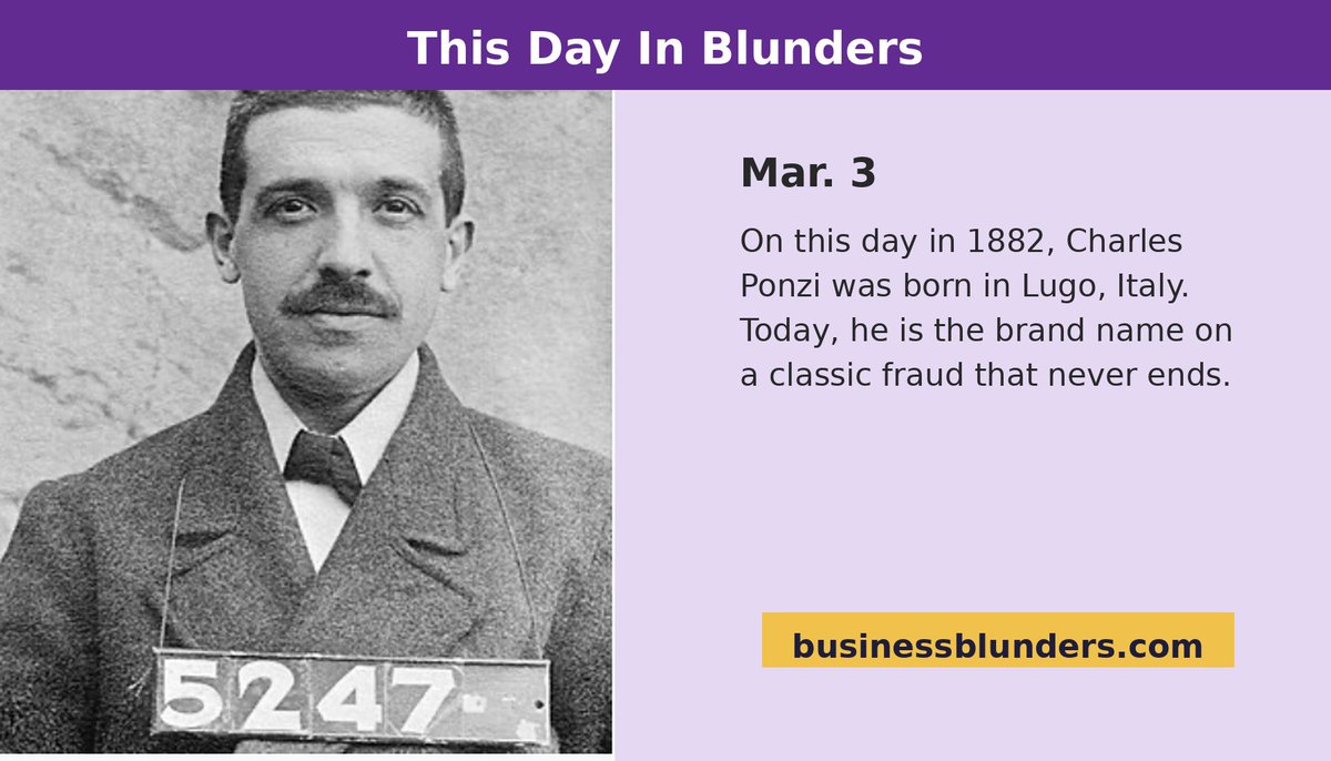 To the man who helped made America all what it is today: Happy Birthday Charlie Ponzi! businessblunders.com/p/charles-ponz…